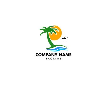 Beach icon logo element illustration Ilustración de archivo