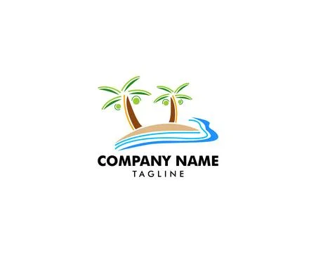 Beach icon logo element illustration Ilustración de archivo
