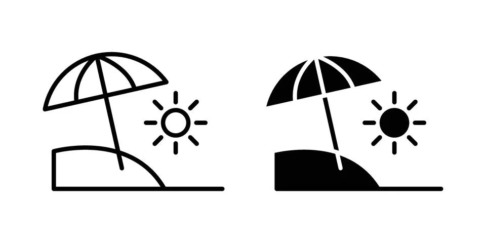 Beach icon or illustration vector symbols Stock Illustration