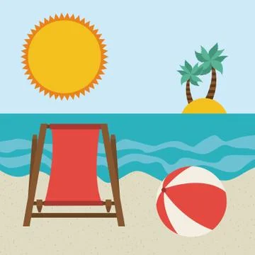 Beach icon over sky background vector illustration Stock Illustration