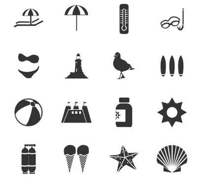 Beach icon set Stock Illustration