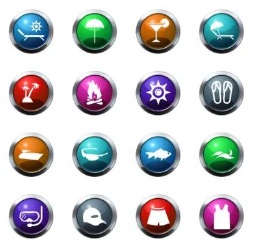 Beach icon set Stock Illustration