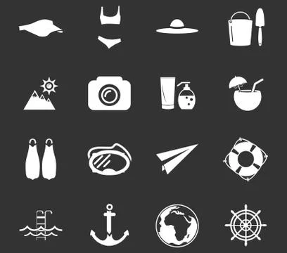 Beach icon set Stock Illustration
