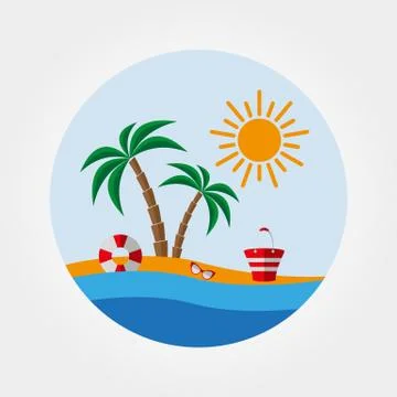 Beach icon set Stock Illustration