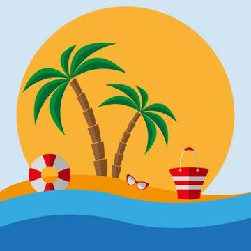 Beach icon set Stock Illustration