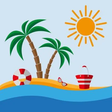 Beach icon set Stock Illustration