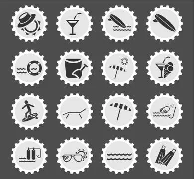 Beach icon set Stock Illustration