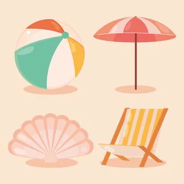 Beach icon set Stock Illustration