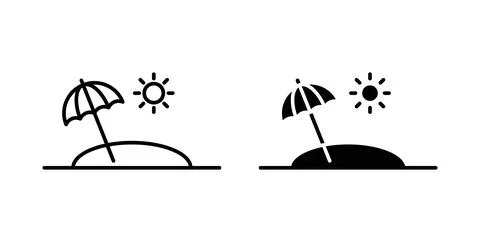 Beach icon symbol. Flat Vector illustration Stock Illustration