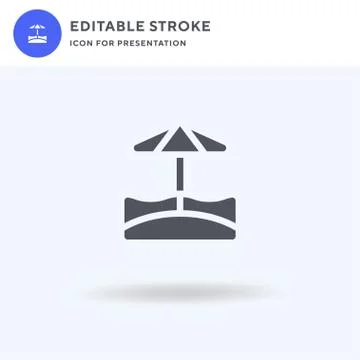 Beach icon vector, filled flat sign, solid pictogram isolated on white, logo  Stock Illustration