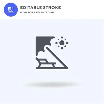 Beach icon vector, filled flat sign, solid pictogram isolated on white, logo Stock Illustration