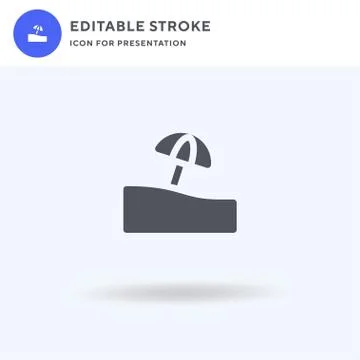 Beach icon vector, filled flat sign, solid pictogram isolated on white, logo イラスト素材