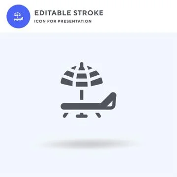 Beach icon vector, filled flat sign, solid pictogram isolated on white, logo 库存插图