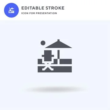 Beach icon vector, filled flat sign, solid pictogram isolated on white, logo 스톡 일러스트