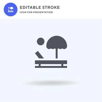 Beach icon vector, filled flat sign, solid pictogram isolated on white, logo イラスト素材