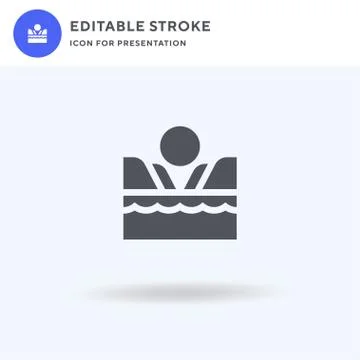 Beach icon vector, filled flat sign, solid pictogram isolated on white, logo 스톡 일러스트
