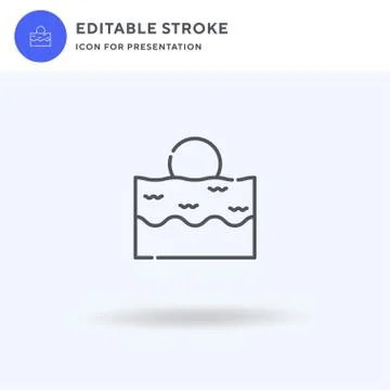 Beach icon vector, filled flat sign, solid pictogram isolated on white, logo Stock Illustration