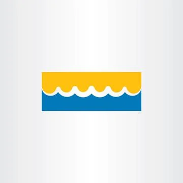 Beach icon vector water wave and sunshine Stock Illustration