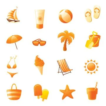 Beach icons Stock Illustration