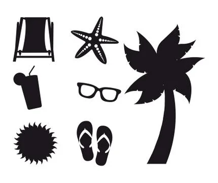 Beach icons over white background. vector illustration Stock Illustration