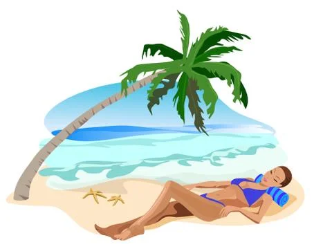 On the beach 스톡 일러스트