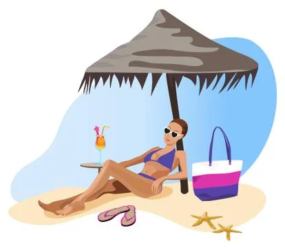 On The Beach Stock Illustration
