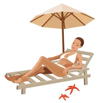 On The Beach Stock Illustration