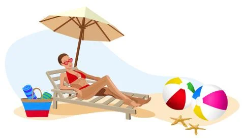 On The Beach Stock Illustration