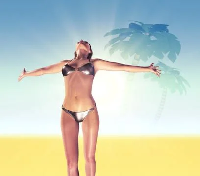On the beach Illustrazione stock