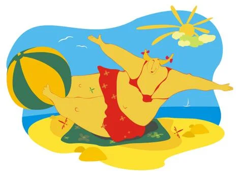 On the beach Stock Illustration