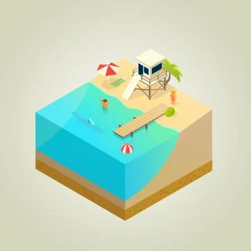 On the beach Stock Illustration