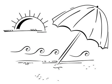 On the beach Stock Illustration