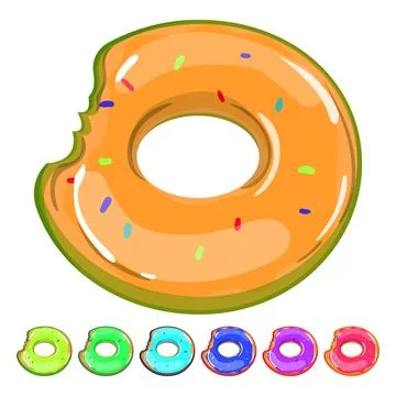 Beach inflatable ring cartoon vector graphic Stock Illustration