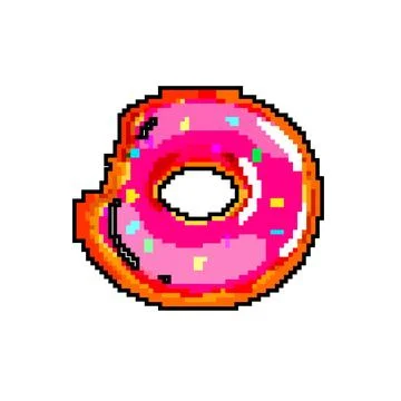 Beach inflatable ring game pixel art vector illustration Illustrazione stock