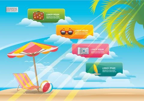 Beach Infographic 库存插图