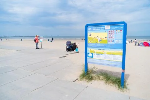 Beach information shield Stock Photos