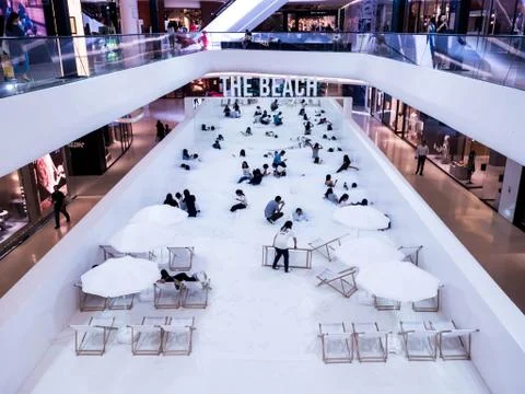 'THE BEACH'  an interactive art installation by the renowned New York-based Stock Photos