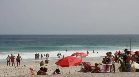 Beach in Ipanema Stock Footage 28189167