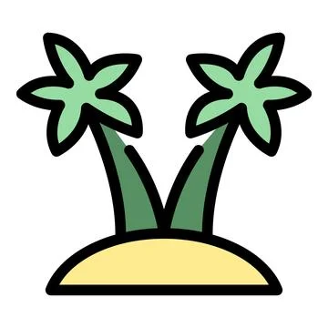 Beach island icon vector flat Stock Illustration