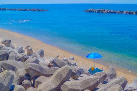 Beach with island view Stock Photos
