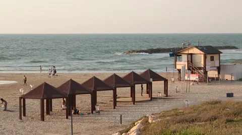 Beach in Israel Vídeos de archivo 51730815