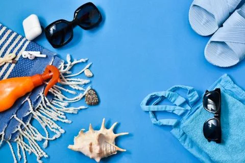 Beach items Stock Photos