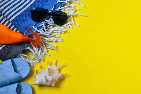 Beach items Stock Photos