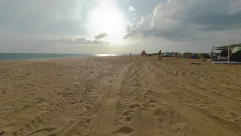 Beach Jeeping 스톡 동영상 235826996