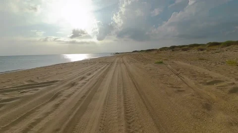 Beach Jeeping 스톡 동영상 235827980