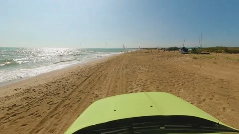 Beach Jeeping 스톡 동영상 235835241