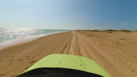 Beach Jeeping 스톡 동영상 235840041
