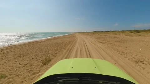 Beach Jeeping Video stock 235884202