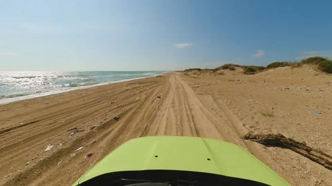 Beach Jeeping 스톡 동영상 235884779