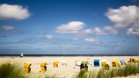 Beach on Juist, Time Lapse 스톡 동영상 80128335